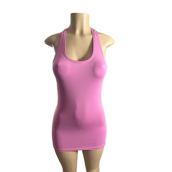 Women XS Athleta Pink Shanti Tank Top PowerVita Racerback 405070 Yoga Run - Picture 2 of 6